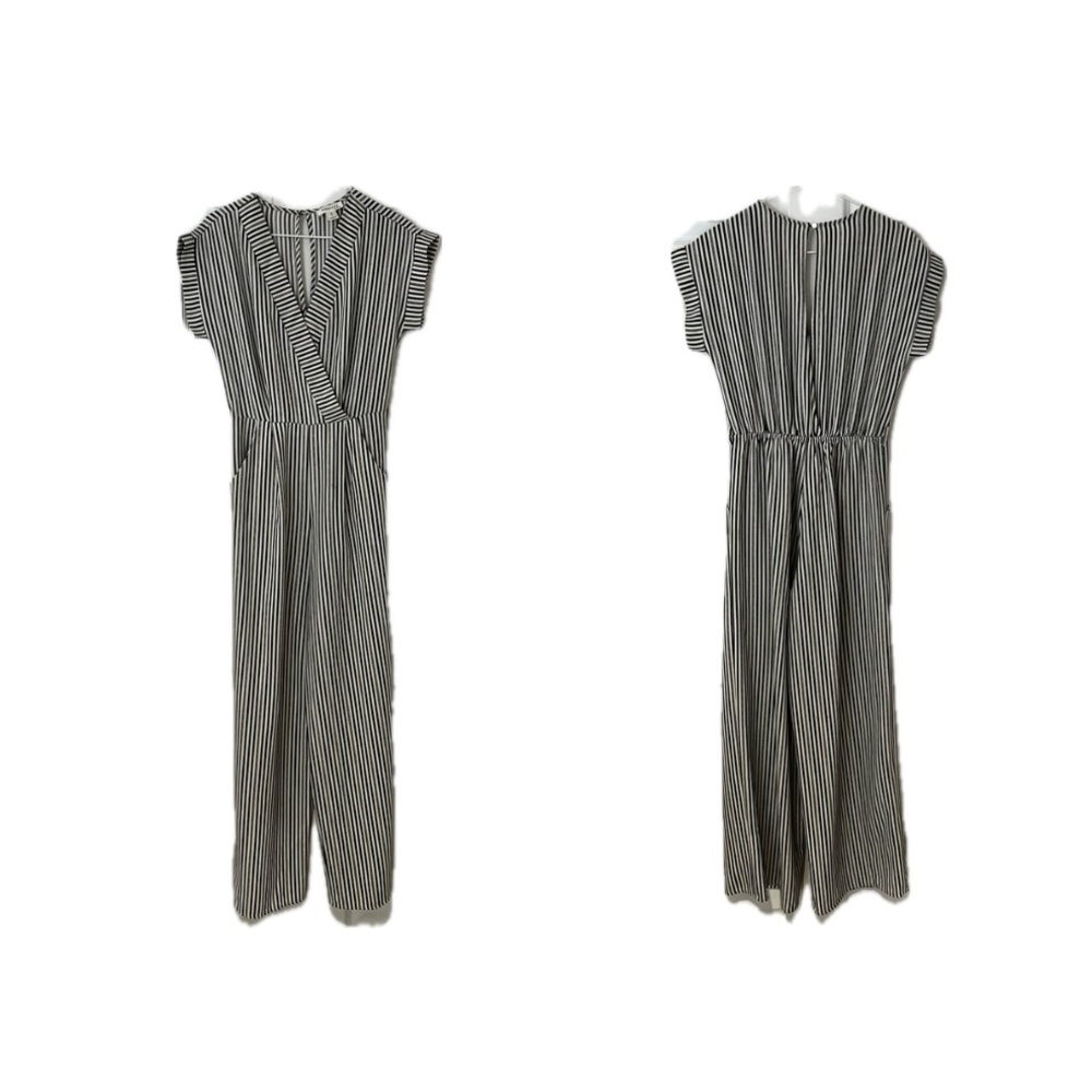 Black and White Striped Jumpsuit